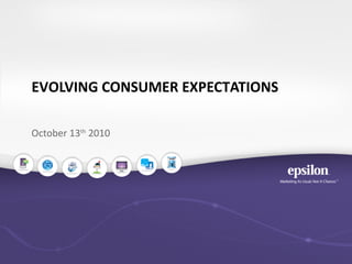 October 13th
2010
EVOLVING CONSUMER EXPECTATIONS
 