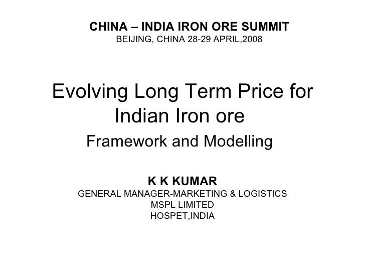 Evolving Long Term Price For Indian Iron Ore 2