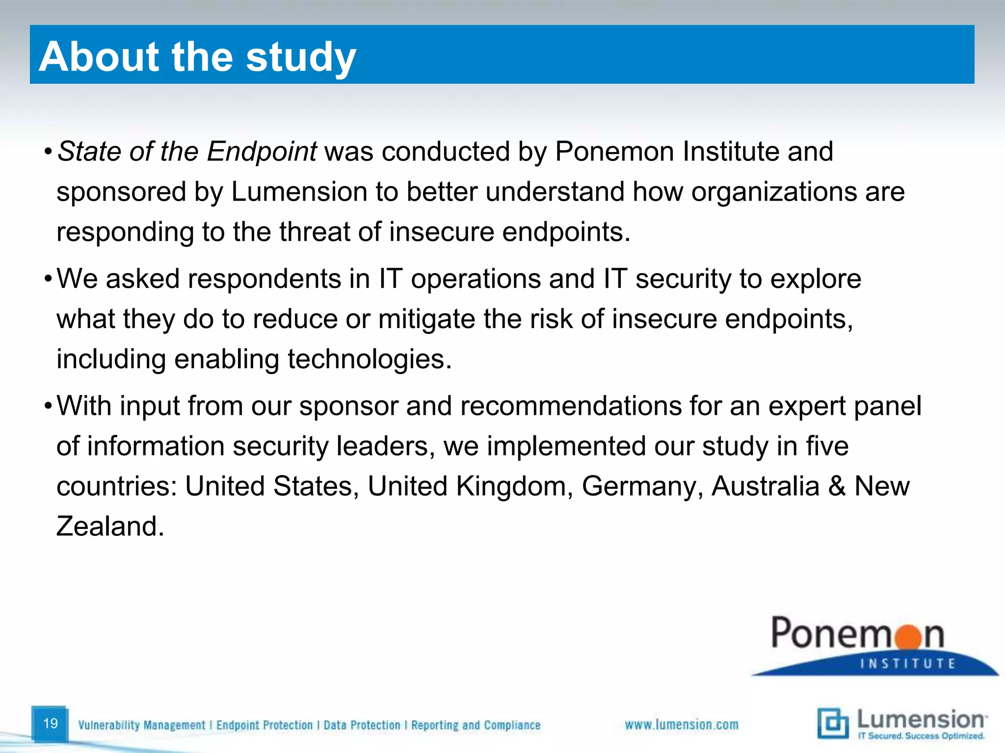 Worldwide State of The EndpointSurvey Results