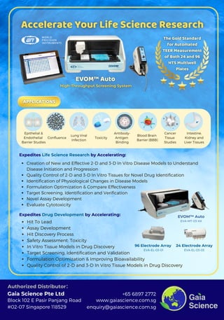 EVOM Auto High Throughput Screening System in Singapore | PDF