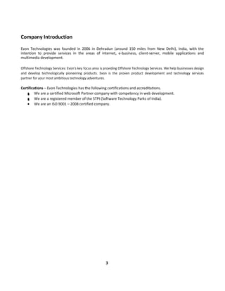 Evon technologies company profile | DOC