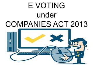 E VOTING
under
COMPANIES ACT 2013
 