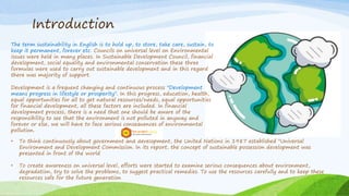 Sustainable development in environment studies | PPTX