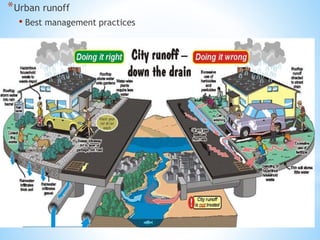 *Urban runoff
• Best management practices
 