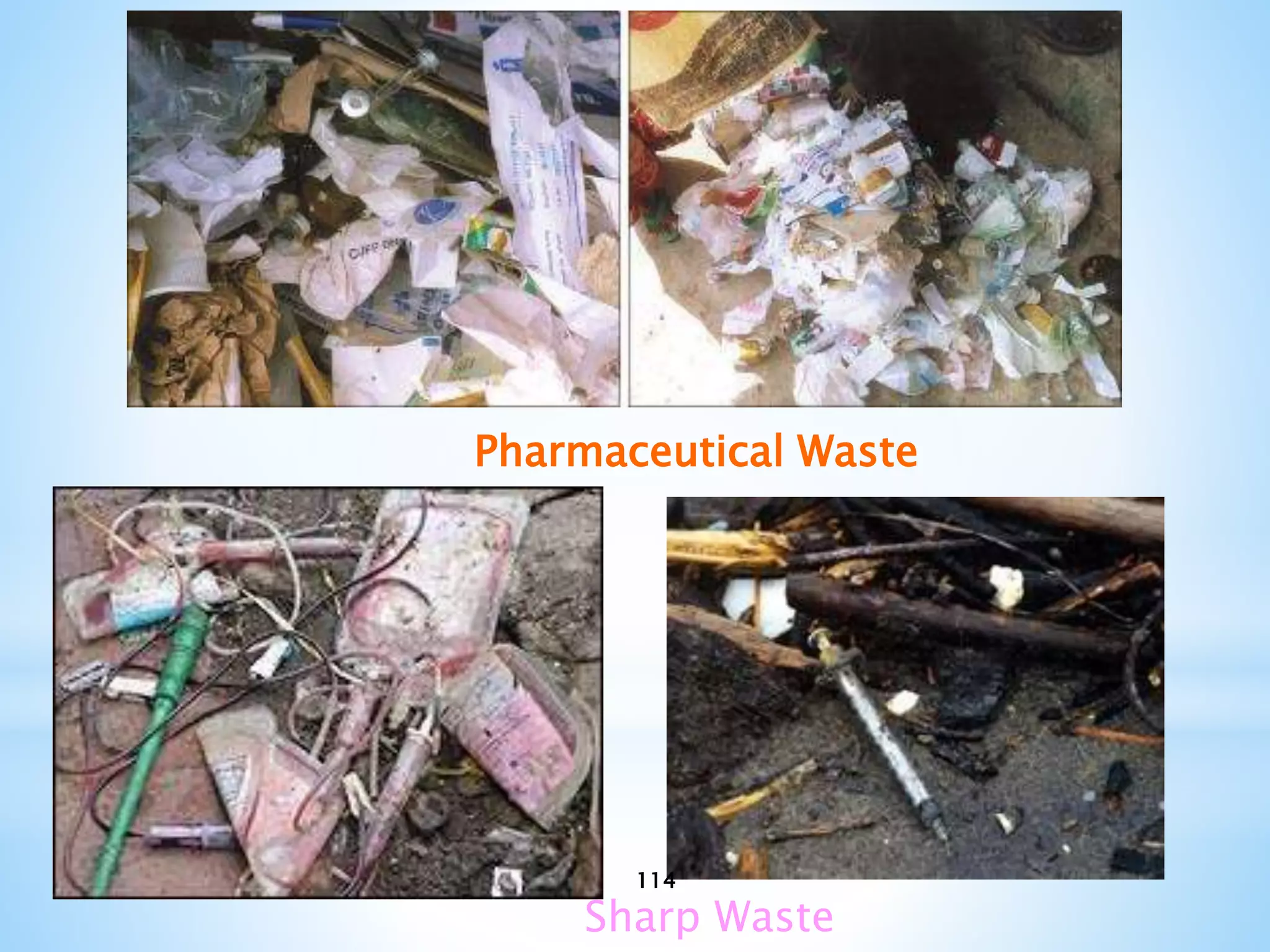 Pharmaceutical Waste
Sharp Waste
114
 
