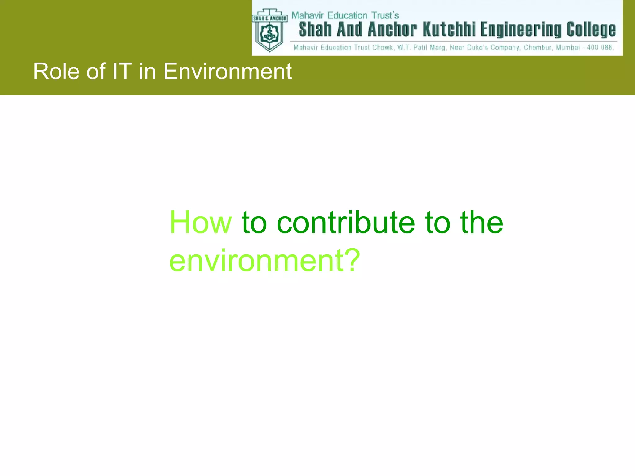 How   to contribute to the   environment? 