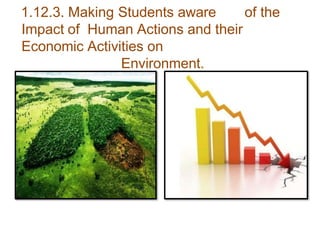 1.12.3. Making Students aware of the
Impact of Human Actions and their
Economic Activities on
Environment.
 