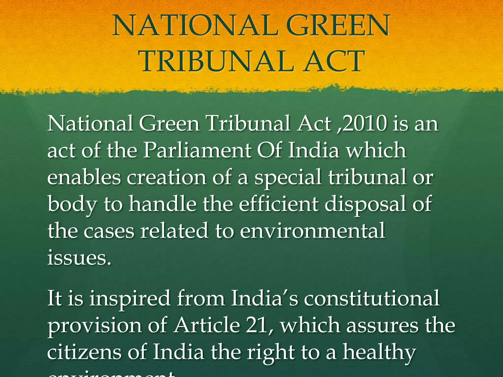 national green tribunal | PPT