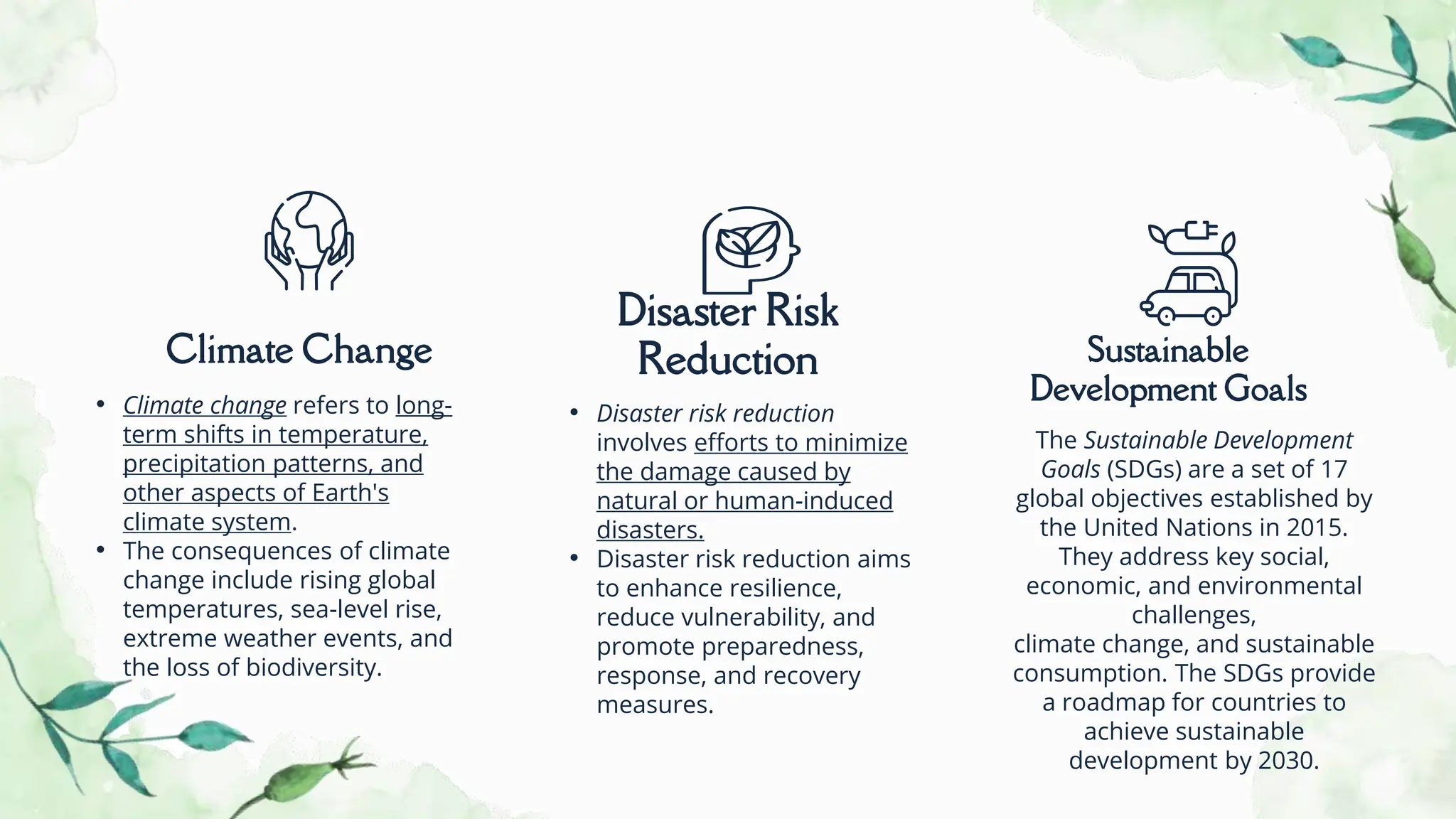 EVS PRESENTATION ON CLIMATE CHANGE AND DISATER RISK REDUCTION | PPT