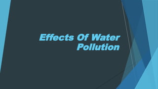 Effects Of Water
Pollution
 