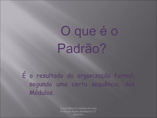 O que é o Padrão? É o resultado da organização formal, segundo uma certa sequência, dos Módulos. Escola Básica D.António da Costa Professora Sandra Bolinhas-E.V.T  2010/2011 