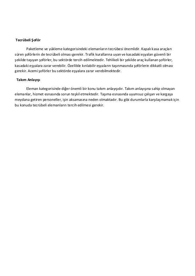 Ev tasima hizmetinde tecrube onemli midir