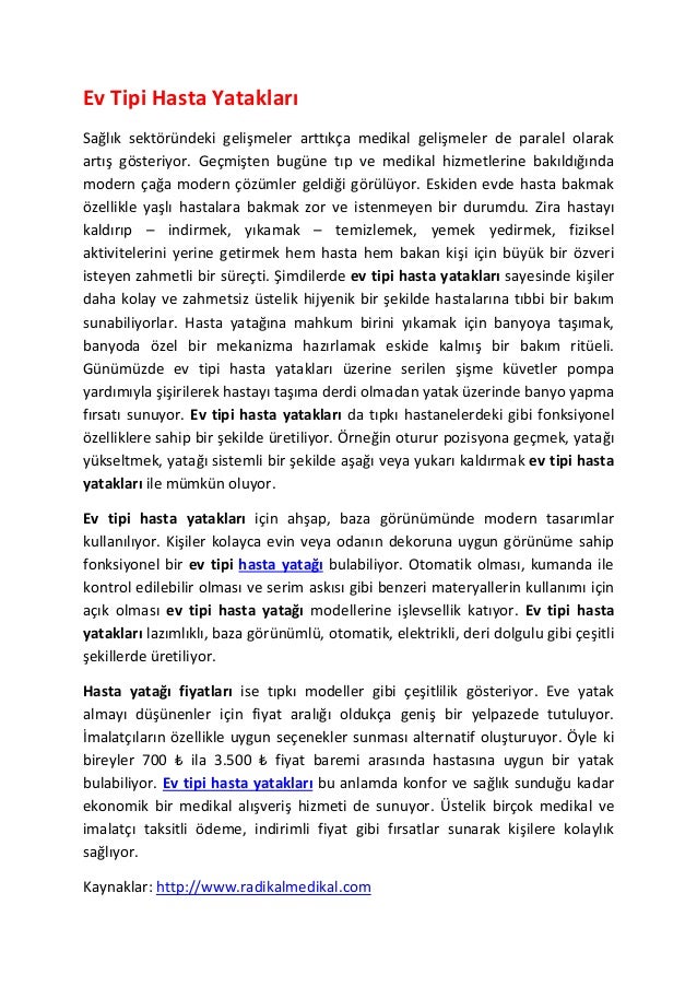 Ev Tipi Hasta Karyolasi