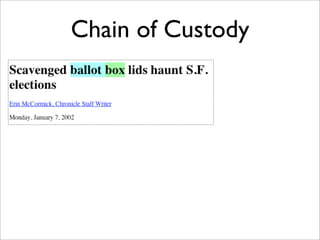 Chain of Custody
 