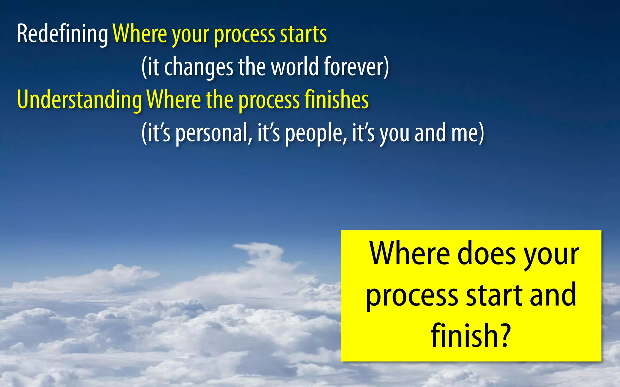 Where does your
                         process start and
                              finish?
CPP 12 India July 2010
 