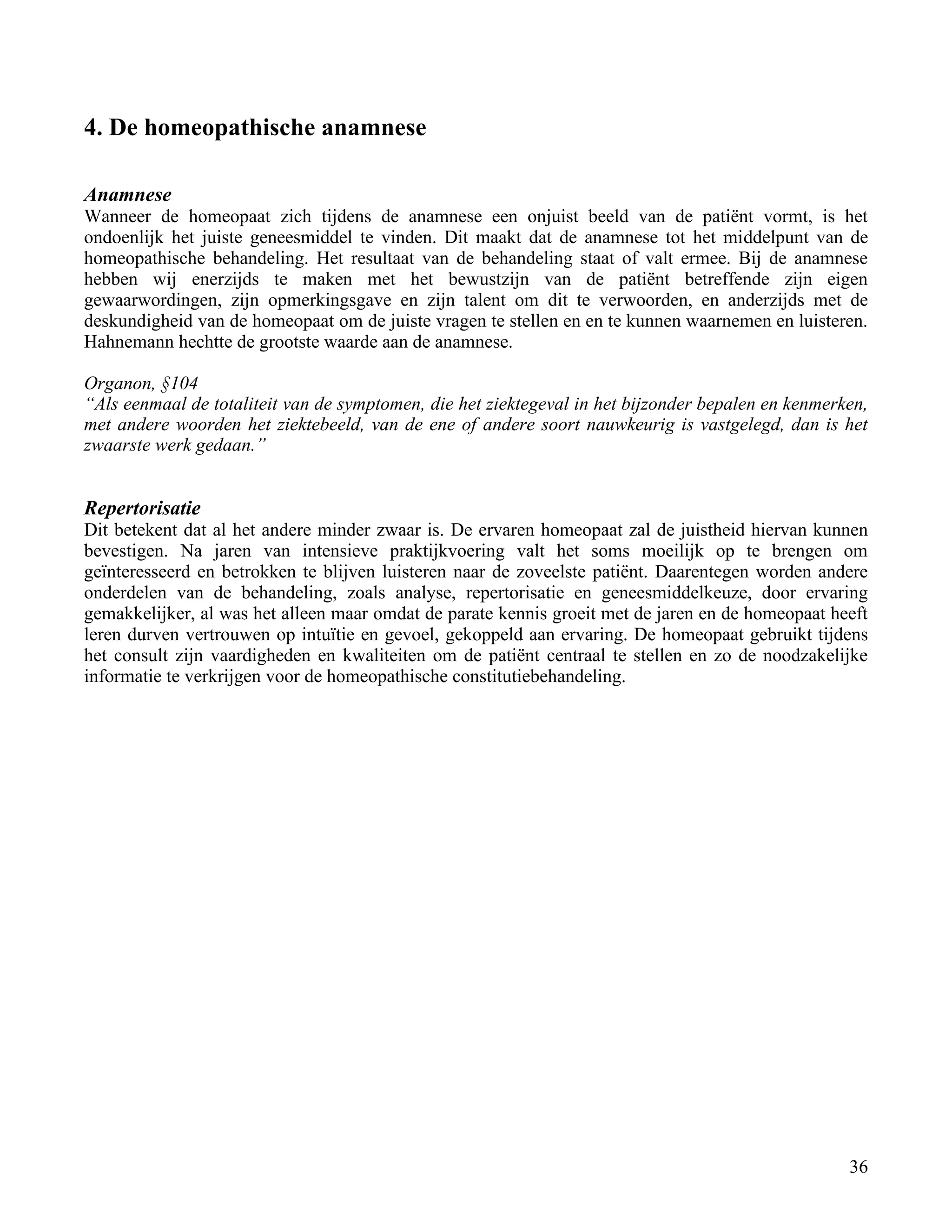 4. De homeopathische anamnese</td></tr><tr><td
class=