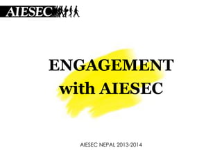 AIESEC NEPAL 2013-2014
ENGAGEMENT
with AIESEC
 