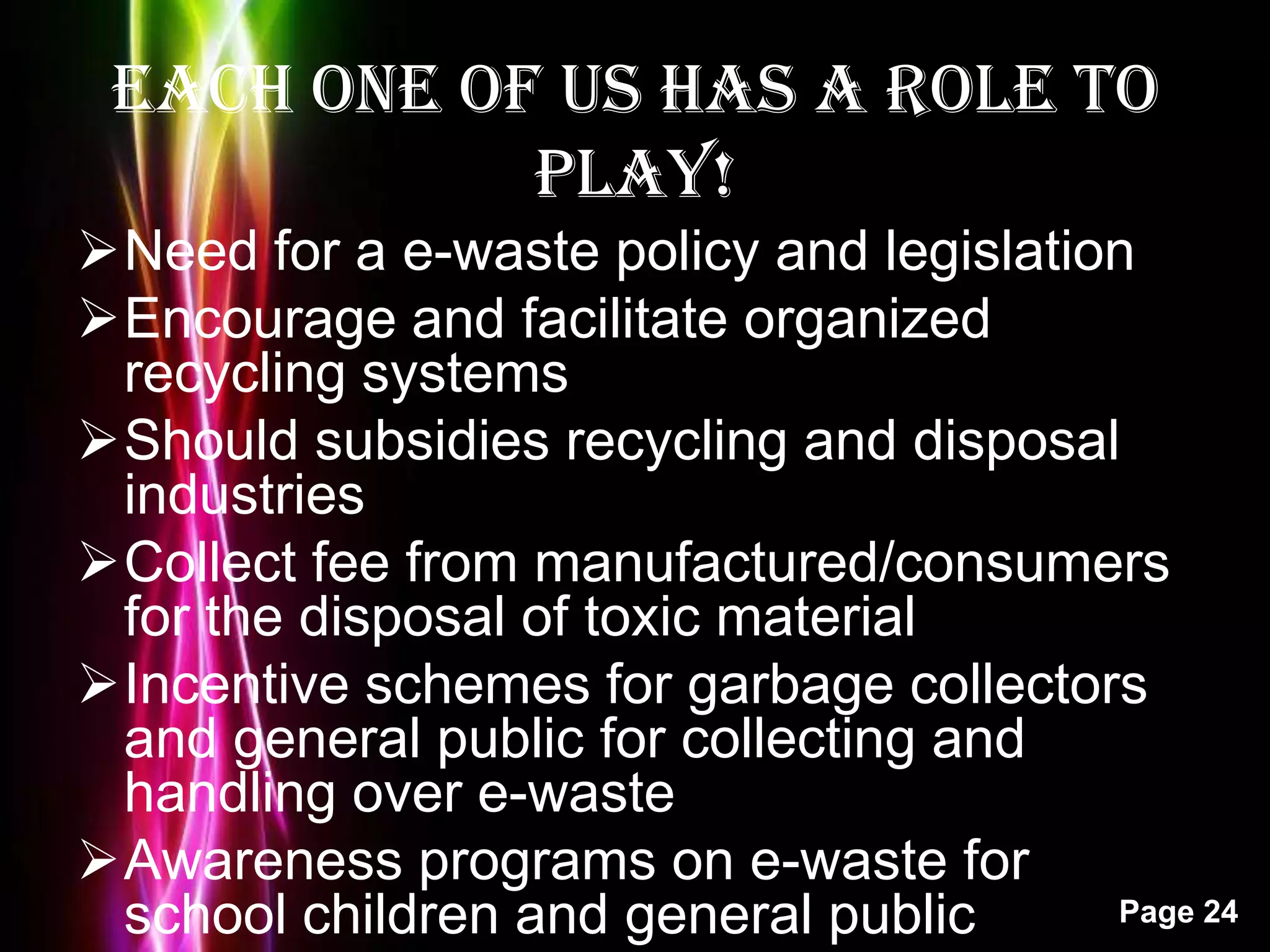 If the CRT is crushed and burned, it emits toxic fumes into the air (Ramachandra and Saira, 2004)