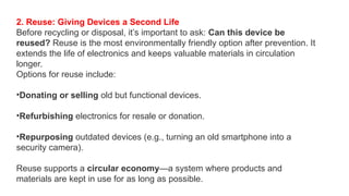 E waste management for a sustainable pollution free society | PPTX