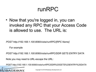 ewd-qoper8-vistarpc: Exposing VistA's RPCs as REST Services