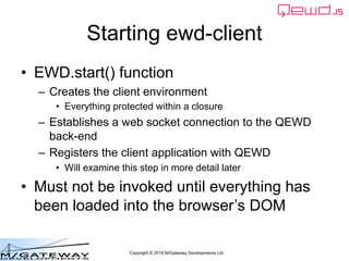 EWD 3 Training Course Part 5a: First Steps in Building a QEWD Application