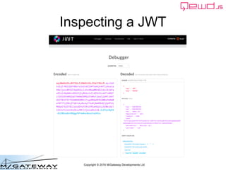 Copyright © 2016 M/Gateway Developments Ltd
Inspecting a JWT
 