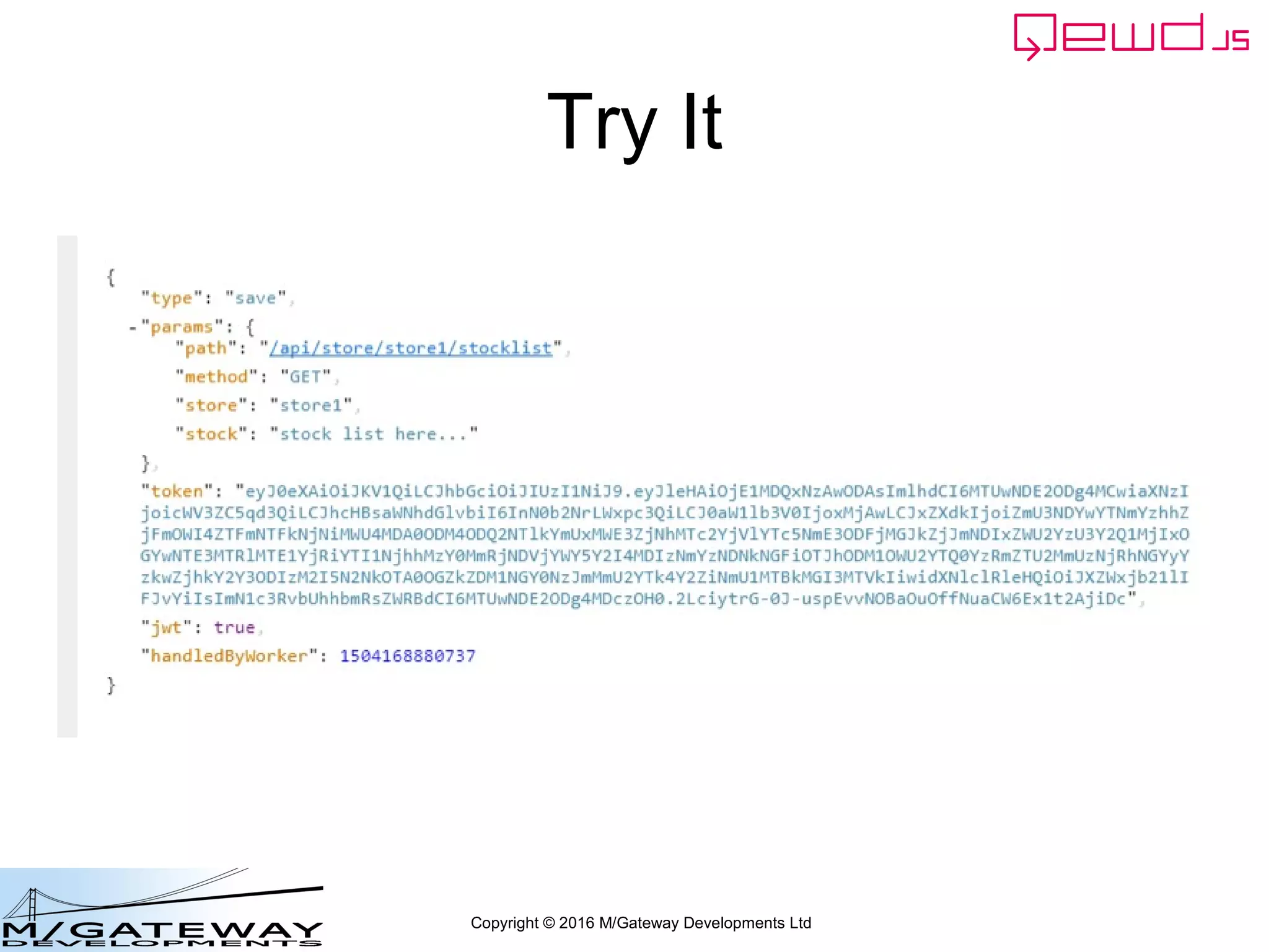 Copyright © 2016 M/Gateway Developments Ltd
Try It
 