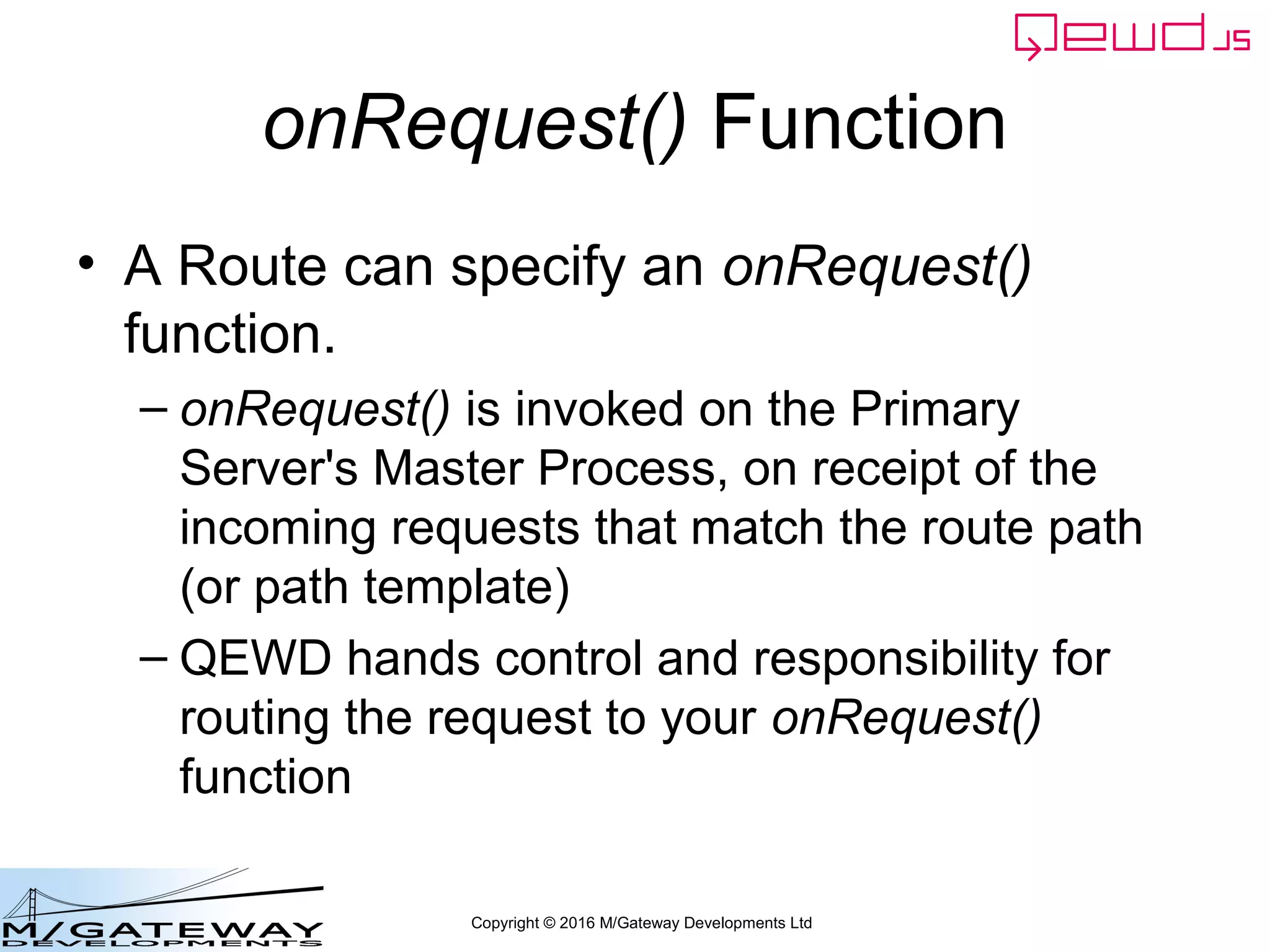 Copyright © 2016 M/Gateway Developments Ltd
All on the Primary Server
• Everything we've done so far in this Part of
the Course has been on the Primary
Server
 
