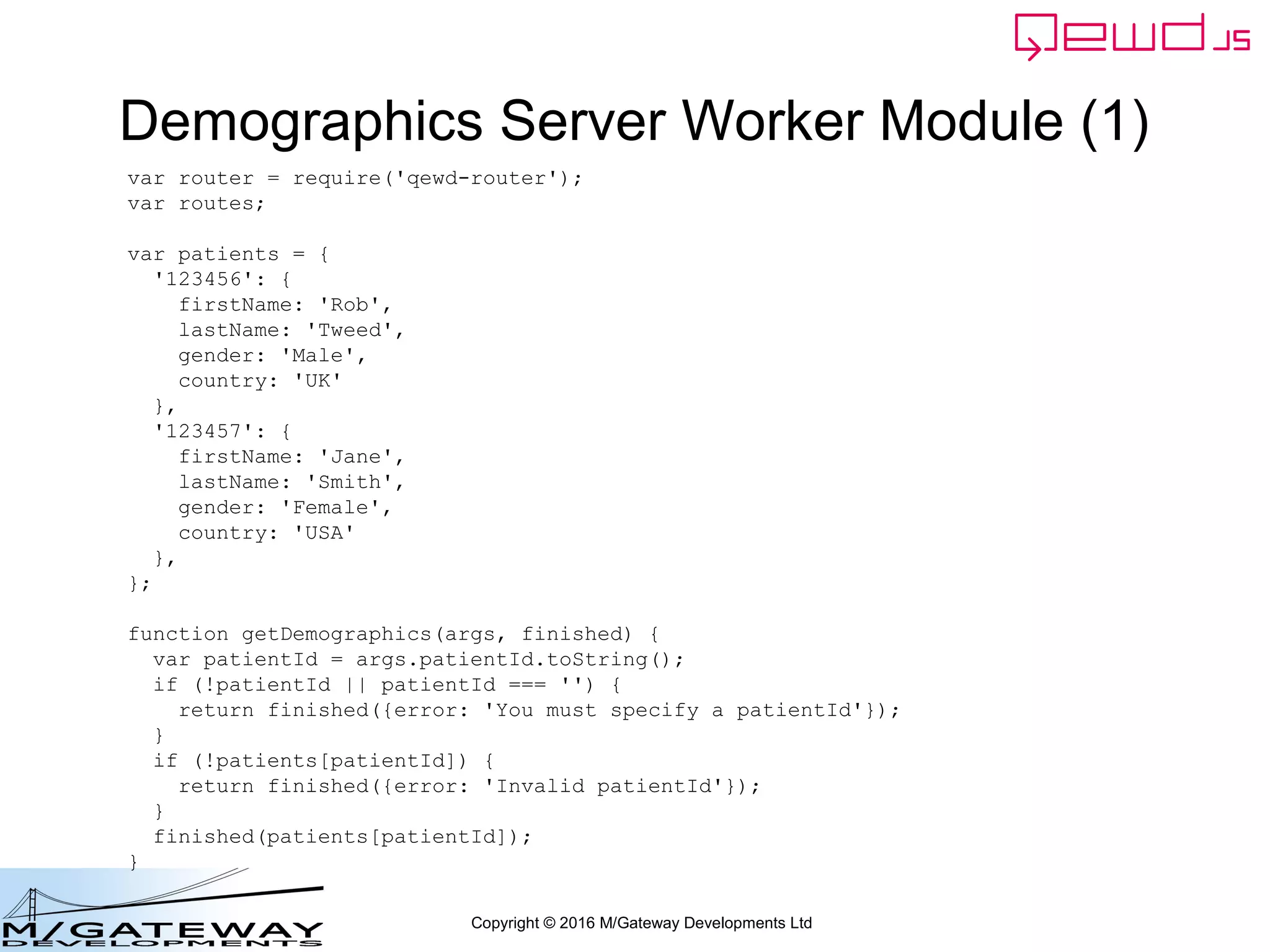 EWD 3 Training Course Part 45: Using QEWD's Advanced MicroService Functionality