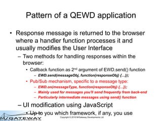 Copyright © 2016 M/Gateway Developments Ltd
Pattern of a QEWD application
• Response message is returned to the browser
wh...