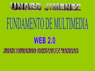 UNAED JIMENEZ FUNDAMENTO DE MULTIMEDIA JUAN EDUARDO GONZALEZ VARGAS WEB 2.0 