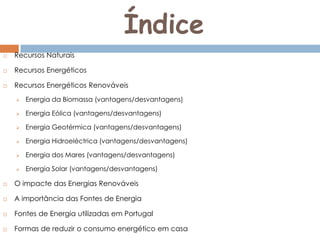 Recursos  Energéticos  Renováveis