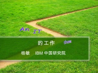杨敏  IBM 中国研究院 的工作 IT An 工程师 show 