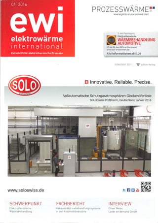 SOLO Swiss in cover of german magazine EWI 