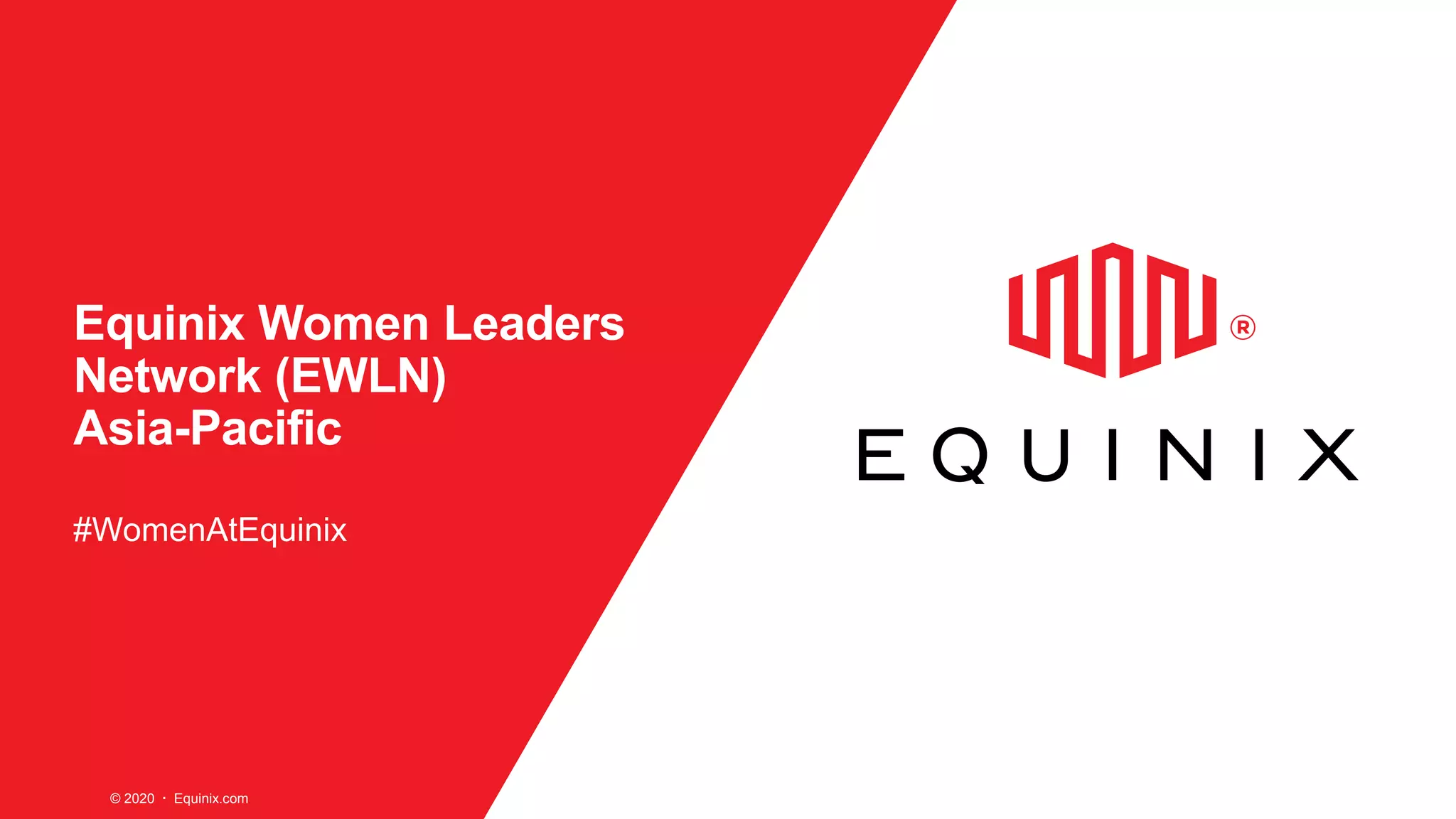 © 2020  Equinix.com
Equinix Women Leaders
Network (EWLN)
Asia-Pacific
#WomenAtEquinix
 