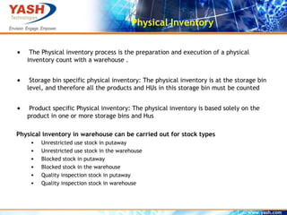 Physical Files Inventory EWM Physical Inventory processing cycle | PPT