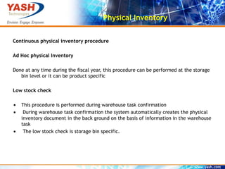 Physical Inventory Risk EWM Physical Inventory processing cycle | PPT