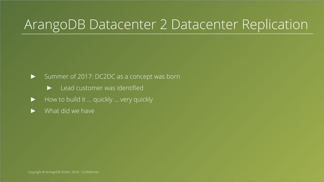 Implementing data center to data center replication for a distributed ...