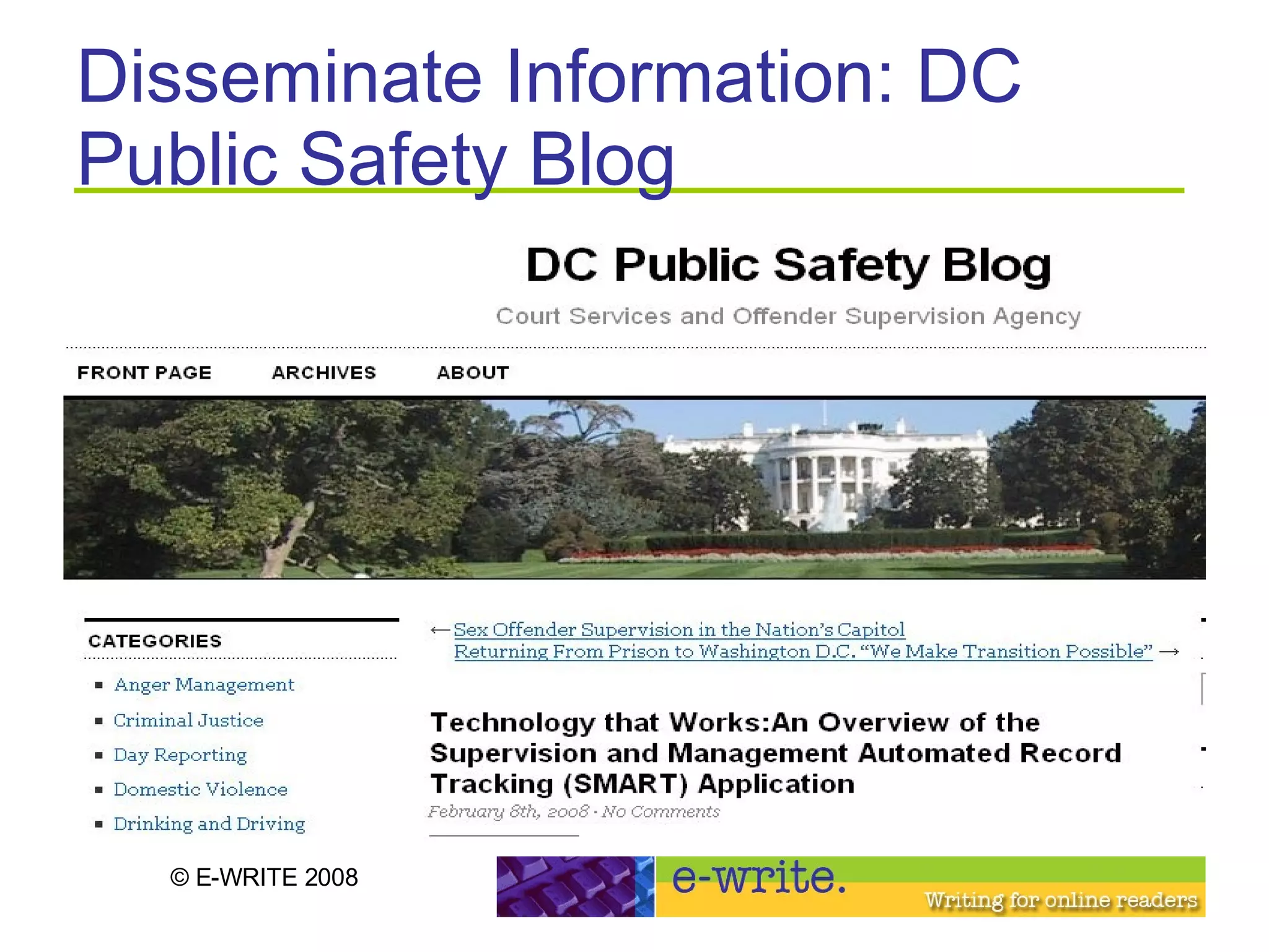 Disseminate Information: DC Public Safety Blog  