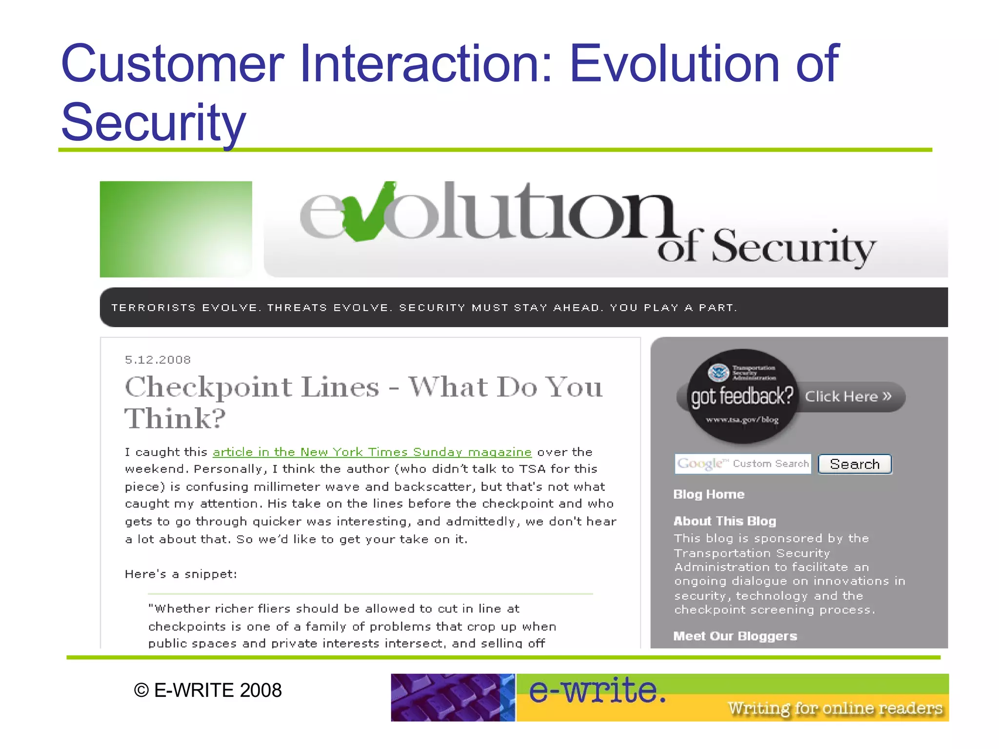 Customer Interaction: Evolution of Security 