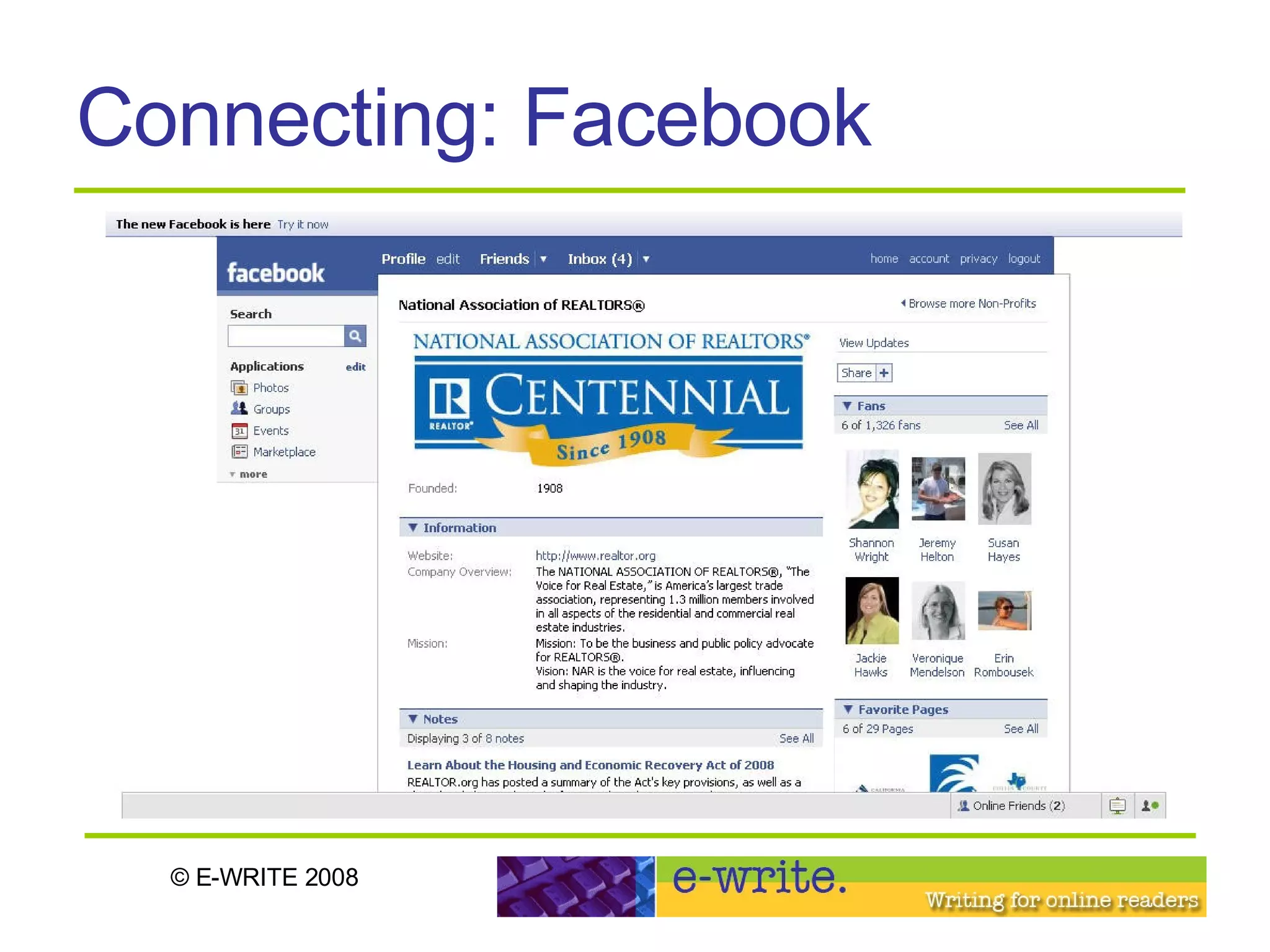 Connecting: Facebook 
