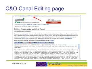 C&O Canal Editing page 