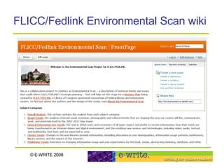 FLICC/Fedlink Environmental Scan wiki 