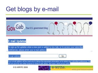 Get blogs by e-mail 