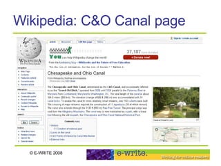 Wikipedia: C&O Canal page 
