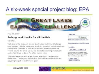 A six-week special project blog: EPA   