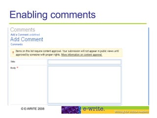 Enabling comments  