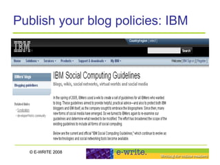 Publish your blog policies: IBM 