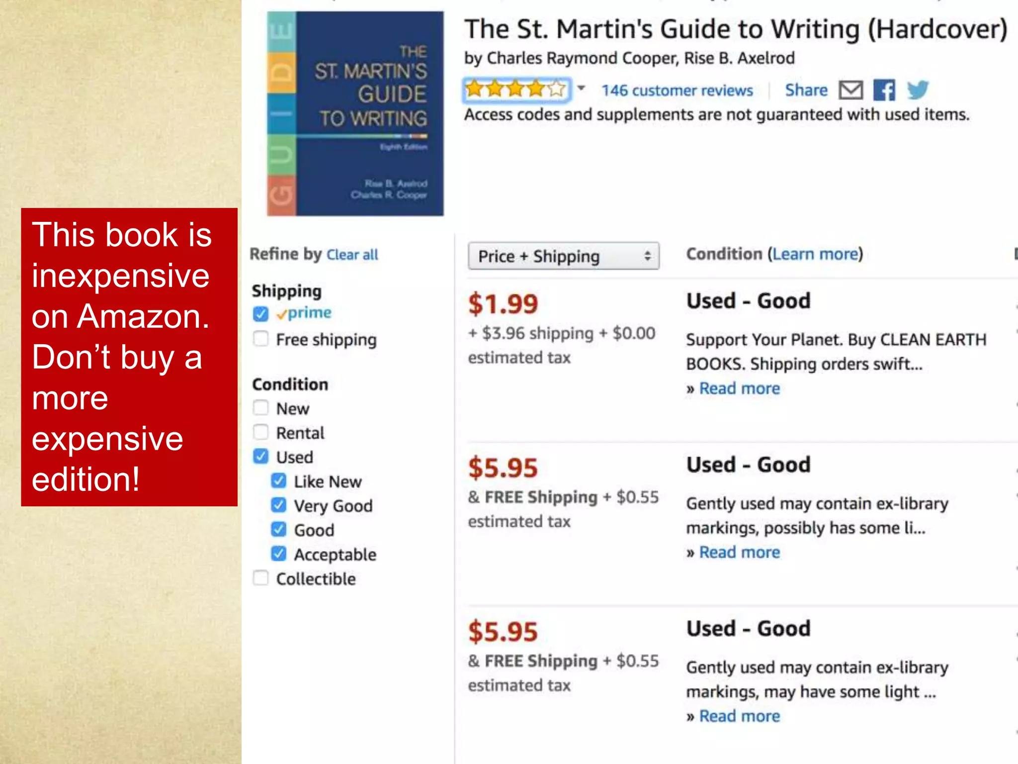 This book is
inexpensive
on Amazon.
Don’t buy a
more
expensive
edition!
 