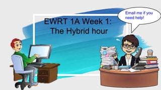EWRT 1A Week 1:
The Hybrid hour
Email me if you
need help!
 